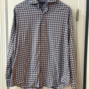 Peter Millar Crown Crafted Plaid Men's Shirt - Blue and White